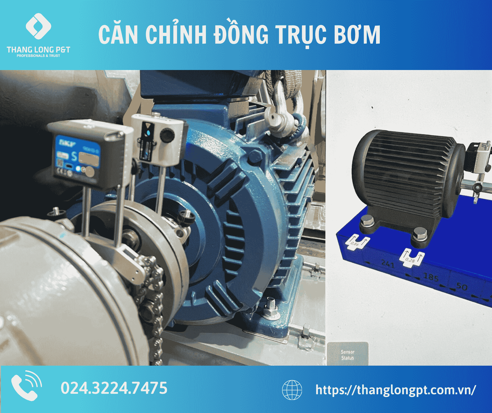 Thiết bị căn chỉnh đồng trục bơm tại Thăng Long P&T