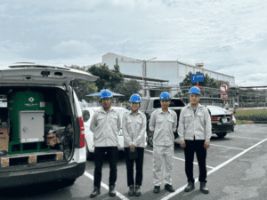 Kỹ sư Thăng Long P&T thử nghiệm bộ hút tách váng dầu GYRO SYSTEM tại nhà máy