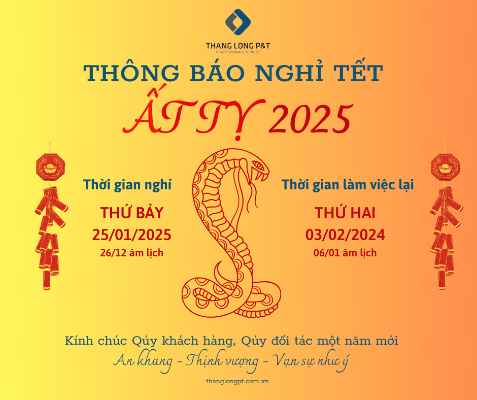 Thông báo lịch nghỉ tết nguyên đán Ất Tỵ 2025