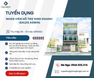 Tuyển dụng nhân viên hỗ trợ kinh doanh (Sales Admin)