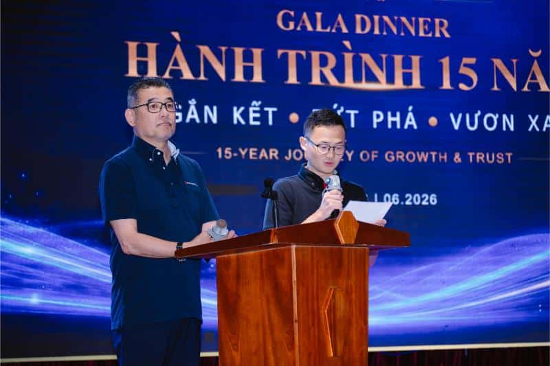 Ông Wataru Mori – Chủ tịch hãng World Chemical phát biểu nhân kỷ niệm 15 năm thành lập Thăng Long P&T