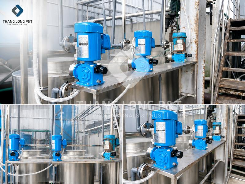 Bơm định lượng Tacmina châm hóa chất NaOH 32%