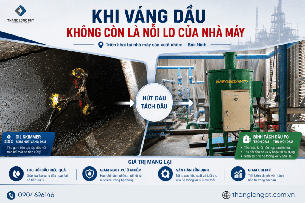 Thiết bị hút tách váng dầu Oilskimmer và bình tách FO