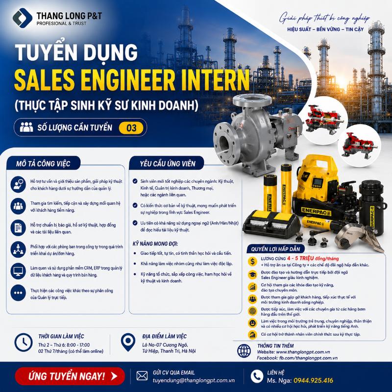 Tuyển dụng Sales Engineer Intern